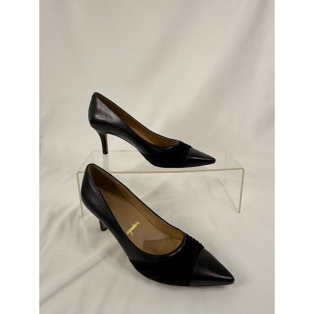 Trotters black pointed toe heels - leather and suede